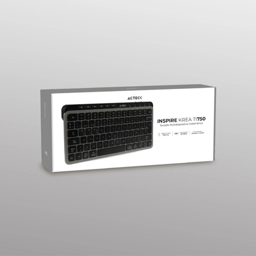 Miniatura 5 de Teclado Acteck Inspire Krea TI750 Español, Inalámbrico, RF inalámbrico + bluetooth, Interruptor de llave de tijera, Negro, Gris