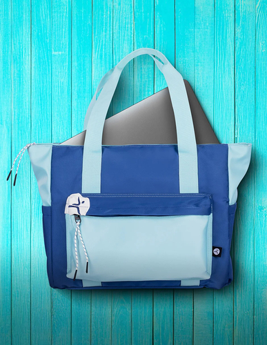 Miniatura 3 de Maletin TechZone Ocean Tote Hasta 16", Poliéster, Azul
