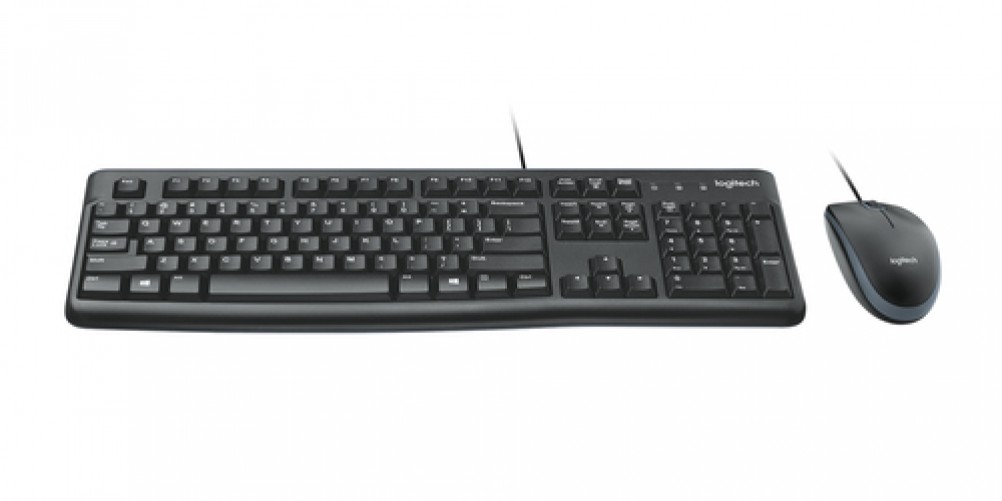 Kit Teclado y Mouse Logitech MK120 USB, Alámbrico, 1000 DPI, Negro