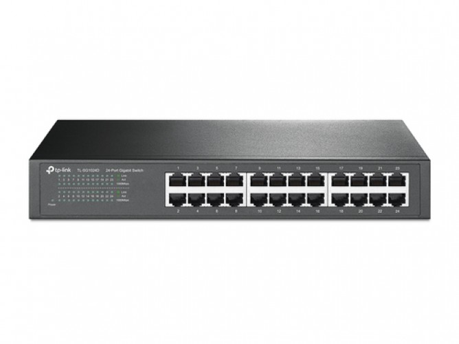 Switch TP-Link TL-SG1024D No administrado, RJ-45 24, Gigabit Ethernet (10/100/1000), Gris