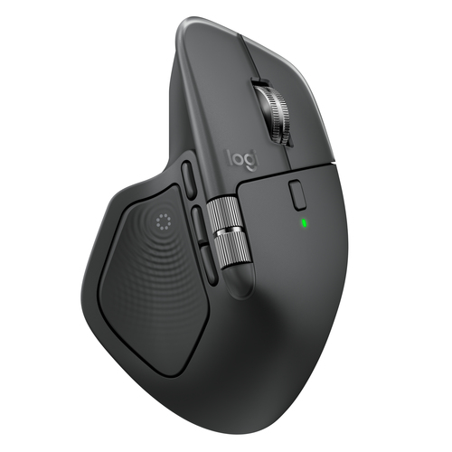Mouse Logitech MX Master 4 Laser, 8 Botones, 8000 DPI, RF inalámbrico + bluetooth, 10 m, Grafito