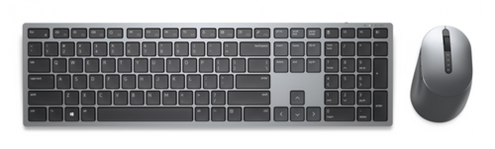 Kit Teclado y Mouse DELL Inalámbrico, 1600 DPI, Gris, Titanio