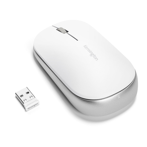 Mouse Kensington Mouse con conexión inalámbrica dual SureTrack™ (blanco) 3 Botones, 2400 DPI, RF inalámbrico + bluetooth, 10 m, Blanco