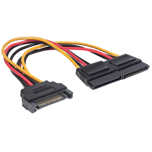 Miniatura 4 de Cable Sata Manhattan Cable Y de alimentación SATA SATA III, Macho/Hembra, 0.15 m, Negro, Naranja, Rojo