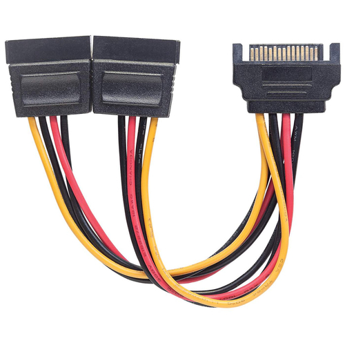 Miniatura 2 de Cable Sata Manhattan Cable Y de alimentación SATA SATA III, Macho/Hembra, 0.15 m, Negro, Naranja, Rojo