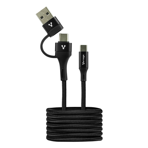 Cable USB Vorago CAB-126 USB A/USB C a USB C, Negro