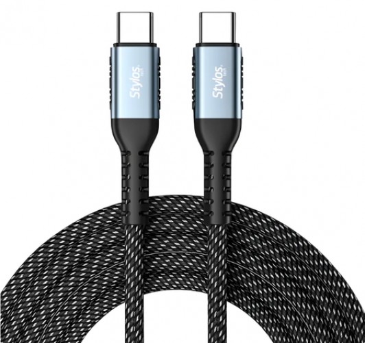 Cable USB Stylos STACC01B USB C a USB C, Negro