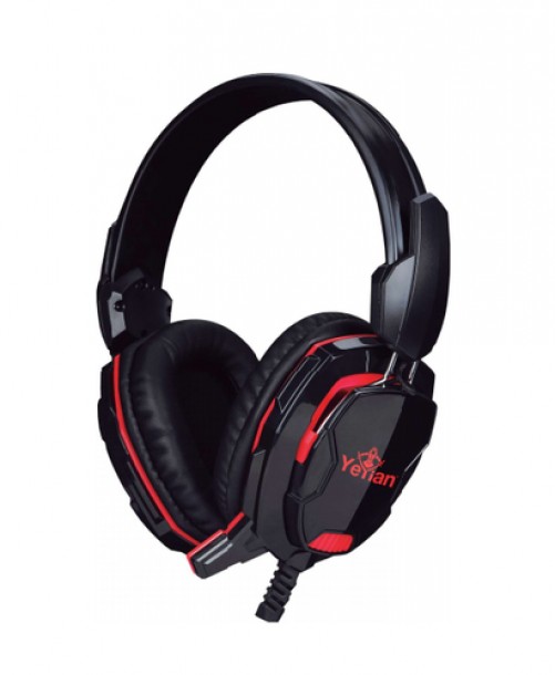 Audífonos Yeyian Tempest 2000 Diadema, Alámbrico, 3.5 mm, USB, Negro, Rojo