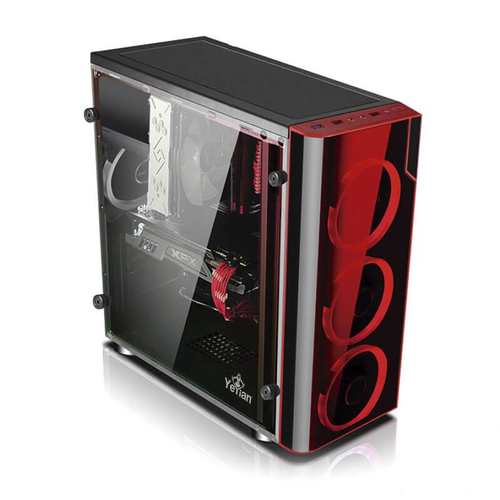 Miniatura 2 de Audífonos Yeyian Tempest 2000 Diadema, Alámbrico, 3.5 mm, USB, Negro, Rojo
