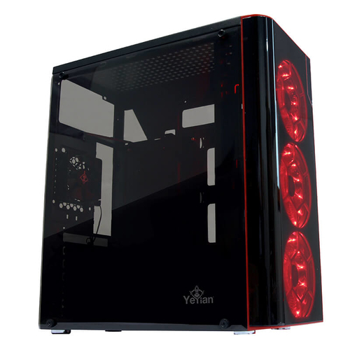 Miniatura 4 de Audífonos Yeyian Tempest 2000 Diadema, Alámbrico, 3.5 mm, USB, Negro, Rojo