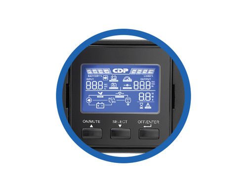 Miniatura 3 de No Break CDP UPO11-2RTAX 2 kVA / 2000 W, 844 J, Entrada 150 V, 8 salidas AC, Negro