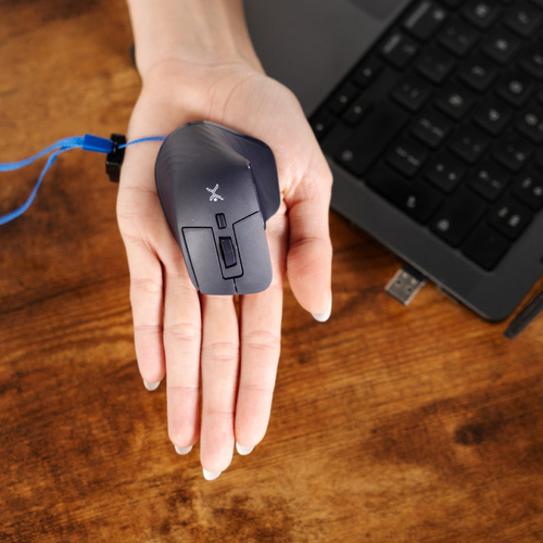 Miniatura 2 de Mouse Perfect Choice PC-045298 Óptico, 4 Botones, 1600 DPI, RF inalámbrico + bluetooth, 10 m, Azul