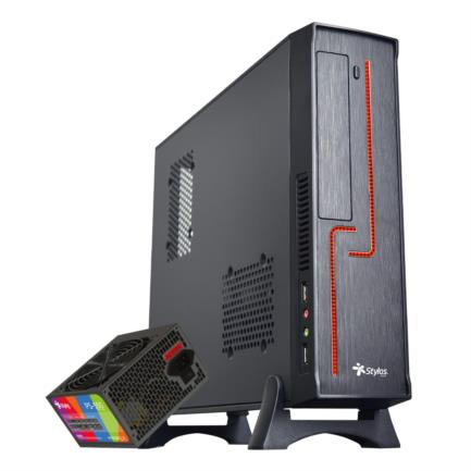 Miniatura 5 de Gabinete Stylos STGAKL1B Factor de forma pequeña (SFF), PSU 550 W, PSU Si, Negro, Rojo
