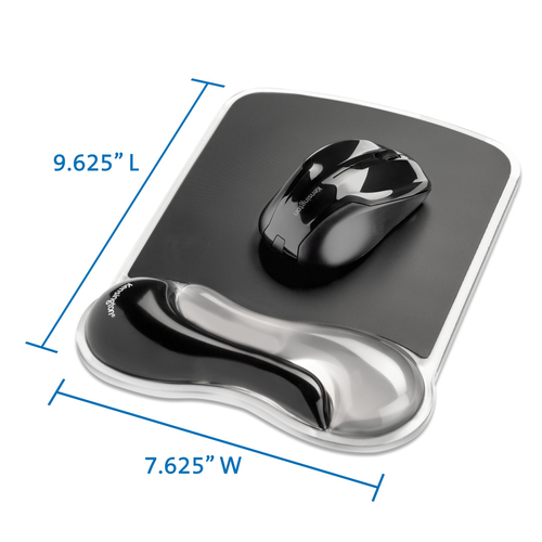 Mousepad Kensington Apoya muñecas, 193.7 mm, 244.5 mm, Negro, Gris