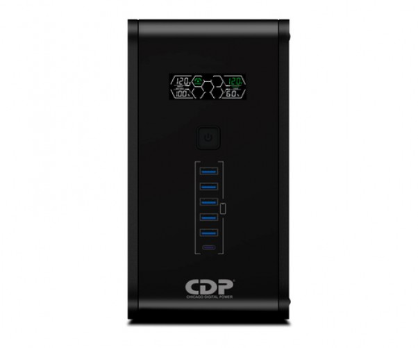No Break CDP R-SMART1210 1.2 kVA / 720 W, 560 J, Entrada 154 V, 5 salidas AC, Negro