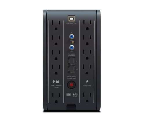 Miniatura 2 de No Break CDP R-SMART1210 1.2 kVA / 720 W, 560 J, Entrada 154 V, 5 salidas AC, Negro