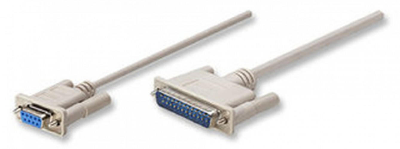 Cable serial Manhattan 314770 1.8 m, DB-9 a DB-25, Macho- Hembra
