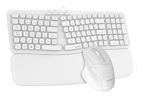 Miniatura 2 de Teclado Inalámbrico Acteck Creator Ultra Confort MK650 Español, Tamaño completo (100%), Teclado numérico, Blanco