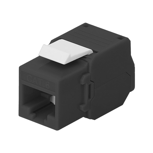 Ma?dulo Jack Keystone Cat6 (toolless), con terminacia?n en a?ngulo 180 a? Color Negro, Compatible con Faceplate y Patchpanel Linkedpro