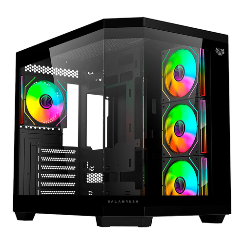 Gabinete Balam Rush Tank Master 9600 TB Midi Tower, PSU No, Vent. 1x 120 mm, Negro