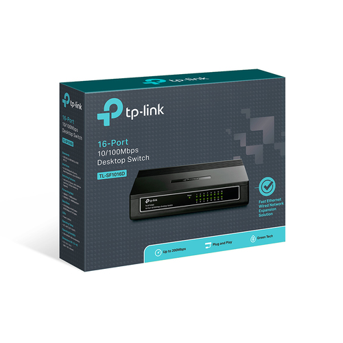 Miniatura 4 de Switch TP-Link TL-SF1016D RJ-45 16, Fast Ethernet (10/100), Negro