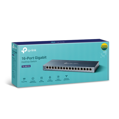 Miniatura 4 de Switch TP-Link TL-SG116 No administrado, RJ-45 16, Gigabit Ethernet (10/100/1000), Negro