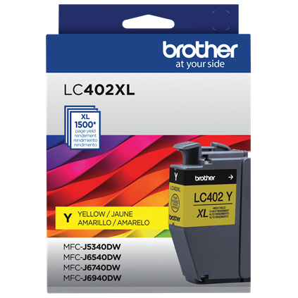 Cartucho de tinta Brother LC402XLY Original, Amarillo, Alto rendimiento (XL)