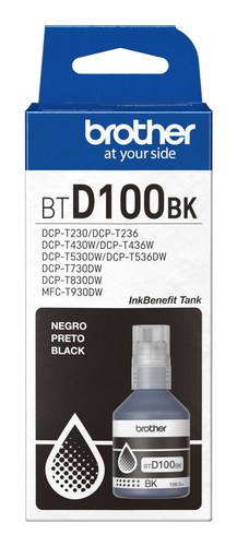 Miniatura 2 de Botella de tinta Brother BTD100BK Negro, Compatibilidad MFC-T930DW, DCP-T830DW, DCP-T730DW, DCP-T530DW, DCP-T430W, DCP-T230