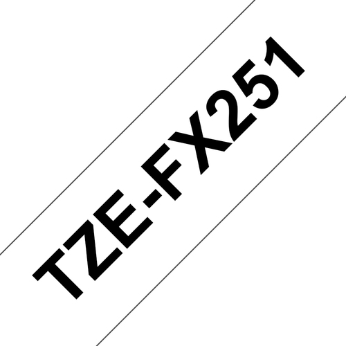 Cinta Brother TZE-FX251 Negro sobre blanco, 2.4 cm, 8 m