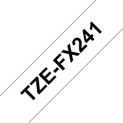 Etiqueta blanca continua laminada flexible Brother TZEFX241, de 18 mm de ancho x 8 mts de largo. Impresia?n en negro.