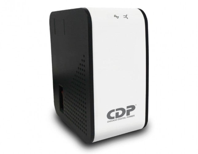 Regulador CDP R2C-AVR1008 1 kVA / 500 W, Entrada 92 - 144 V, 8 salidas AC, Negro, Blanco