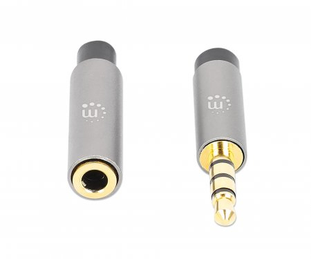 Miniatura 3 de Cable de audio Manhattan Extensión de Cable Auxiliar de Audio Estéreo 3,5mm a 3,5mm, 2 m, Negro, Plata