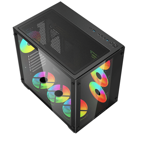 Miniatura 2 de Gabinete Balam Rush Tank Pro GM930 Midi Tower, ATX,Micro ATX,Mini-ITX, Ventana lateral, 4x Ventiladores, Negro