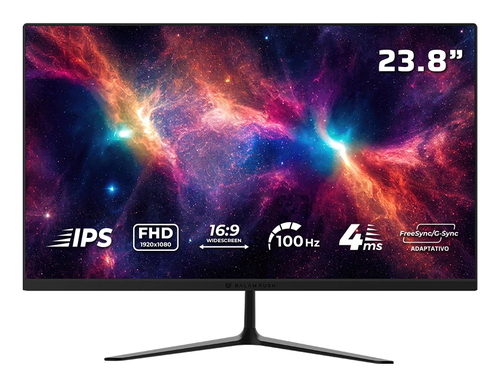Monitor Balam Rush Nebula MNG24Y LCD, 23.8", Full HD, IPS, 100 Hz, 4 ms, FreeSync, NVIDIA G-SYNC, Negro