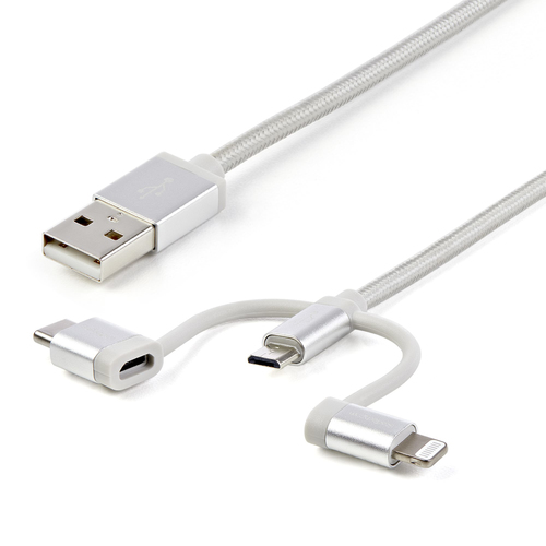 Cable USB StarTech.com USB A a Micro-USB B, 480 Mbit/s, Plata