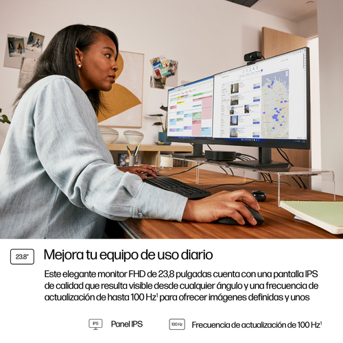 Miniatura 2 de Monitor HP Series 3 Pro LCD, 23.8", Full HD, IPS, 100 Hz, 5 ms, Negro