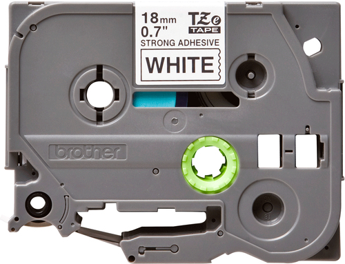 Miniatura 3 de Etiqueta blanca continua laminada con adhesivo super resistente Brother TZES241, de 18 mm de ancho x 8 mts de largo. Impresia?n en negro.