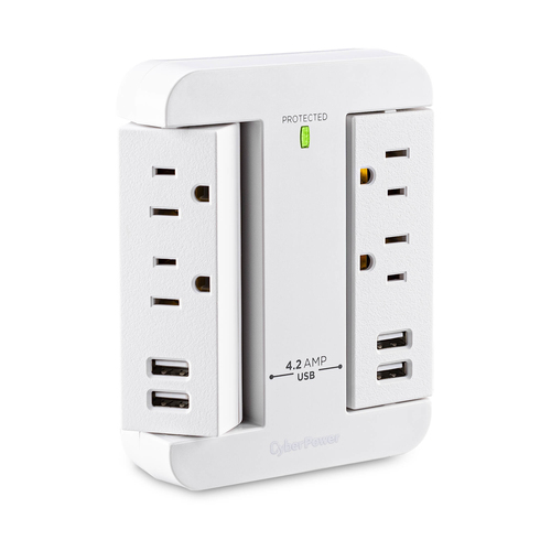 Miniatura 2 de Supresor de picos CyberPower GP400U4AWH 500 J, 4 contactos, Blanco