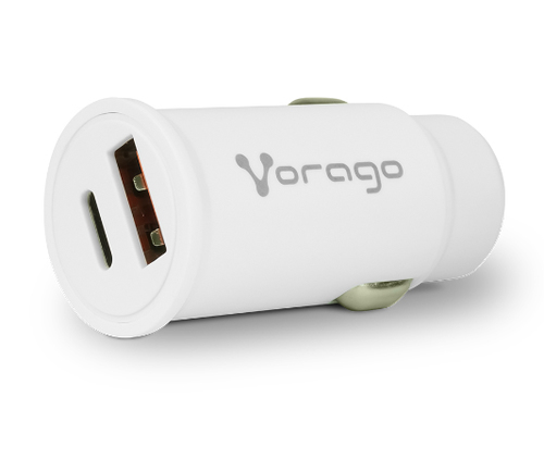Miniatura 5 de Cargador Vorago 12 - 24 V, Universal, Auto, 1USB-C, Carga rápida, 20 W, Blanco