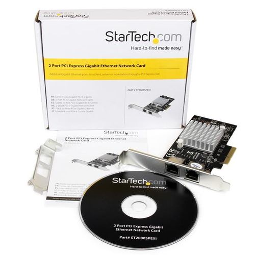Miniatura 2 de Tarjetas de red StarTech.com PCI Express, RJ-45 2, 2000 Mbit/s, Alámbrico, Aluminio, Negro