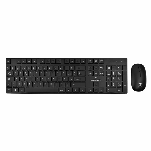 Teclado Inalambrico Perfect Choice PC-201281 10 m, Teclado numerico, Negro
