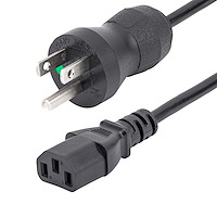Cables de poder StarTech.com Macho, Hembra 125 V, 0.9 m, Negro