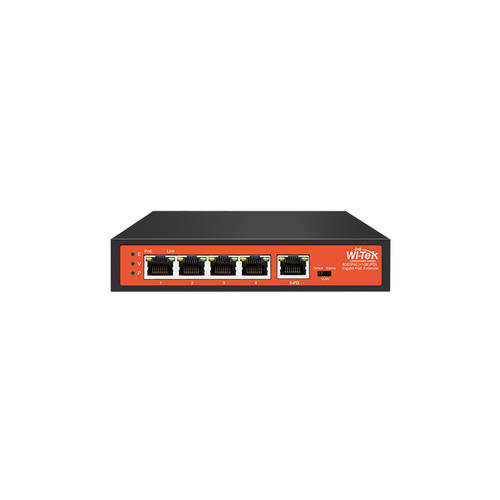 Extensor de red Wi-Tek WI-PE51G 1000 Mbit/s, Negro, Rojo