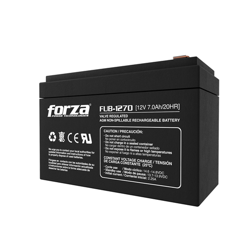 Miniatura 4 de Bateria para UPS Forza FUB-1270 Sealed Lead Acid (VRLA), 12 V, 7 Ah, Negro