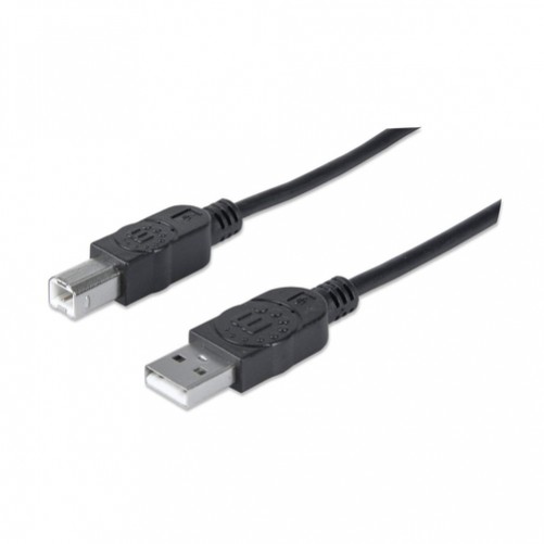 Cable USB Manhattan USB A a USB B, 480 Mbit/s, Negro