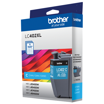 Miniatura 2 de Cartucho de tinta Brother LC402XLCS Original, Cian, Alto rendimiento (XL)