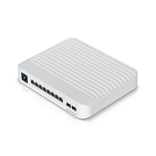Switch Ubiquiti UniFi USW-PRO-8-POE Gestionado, L2/L3, RJ-45 8, Gigabit Ethernet (10/100/1000), (PoE +) 6, 1U, Blanco
