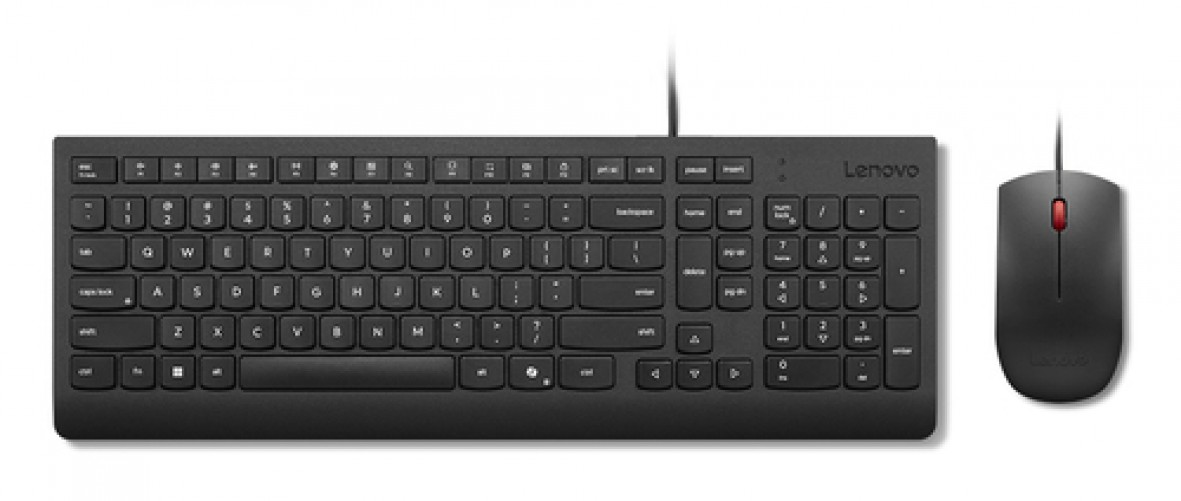 Kit Teclado y Mouse Lenovo 4X31R64424 USB, Alámbrico, 1600 DPI, Negro