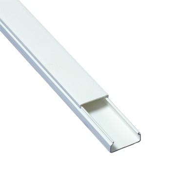 Canaleta blanca de PVC auto extinguible, sin divisia?n, 20 x 10 mm, tramo de 2.5 m (5101-01260)
