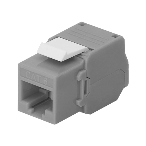Ma?dulo Jack Keystone Cat6 (toolless), con terminacia?n en a?ngulo 180 a? Color Gris, Compatible con Faceplate y Patchpanel Linkedpro